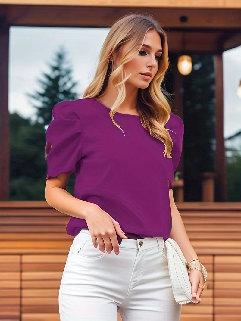 Blusa Franzida Gola Redonda