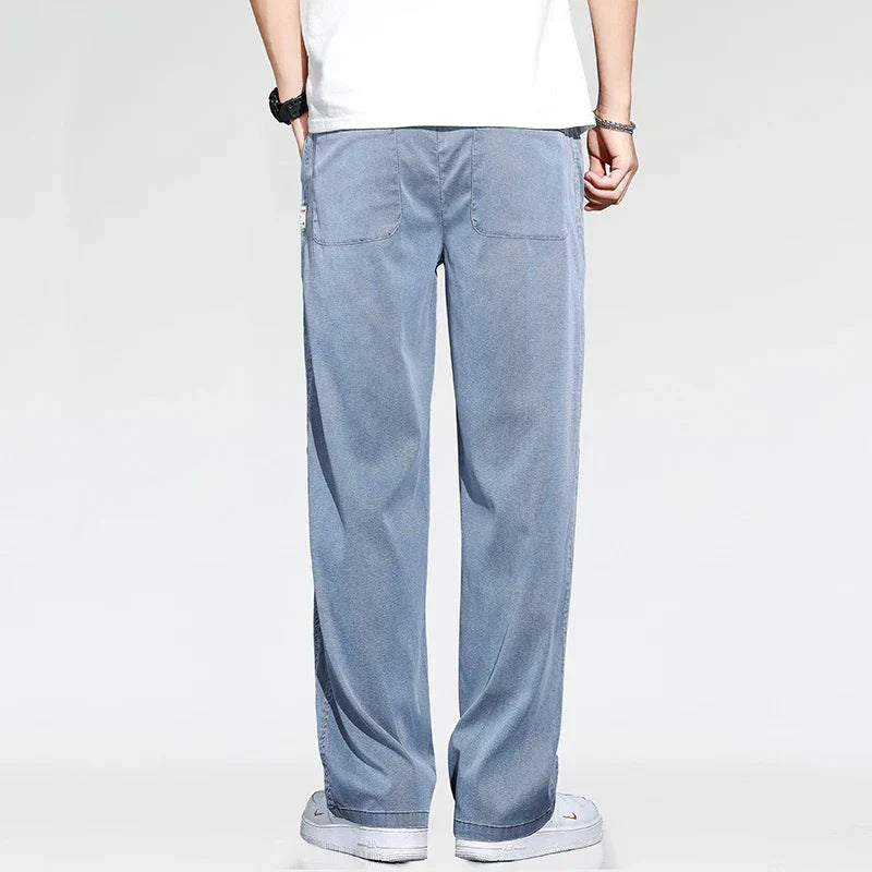 Calça Jeans Casual de Tecido Lyocell