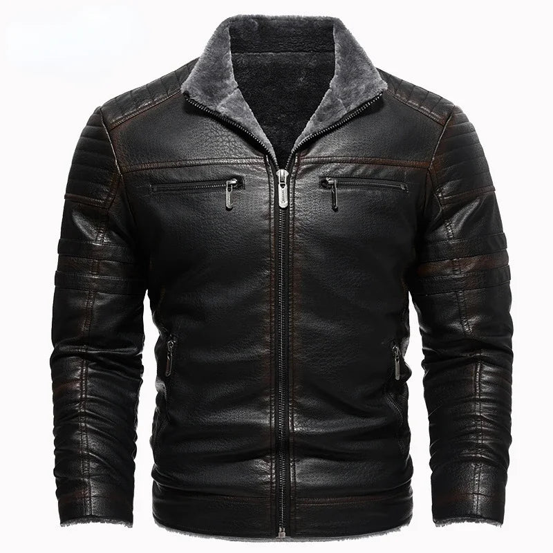 Jaqueta de Couro Masculina Motorcycle 2025