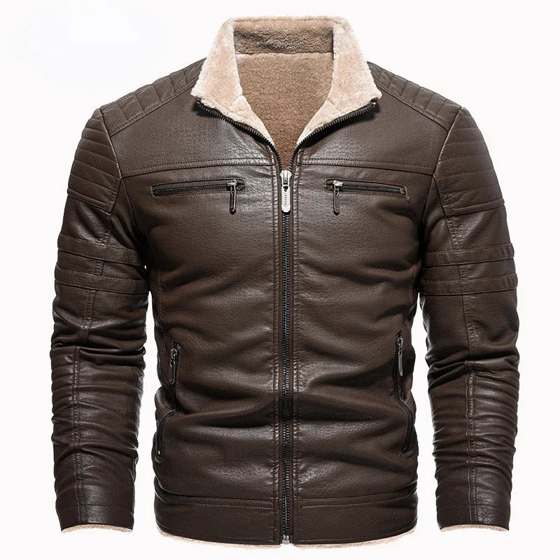 Jaqueta de Couro Masculina Motorcycle 2025