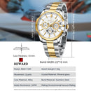 New Design REWARD VIP Business Men's Wrist Watches Chronograph Luminous Sport Watches for Men Water Resistant Stainless Steel
