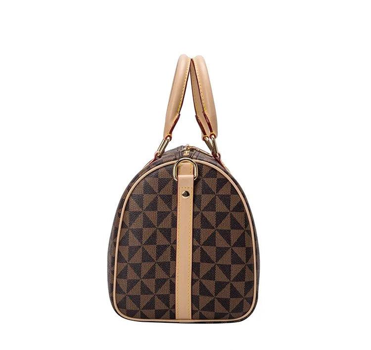 Bolsa de Couro Xadrez Vintage