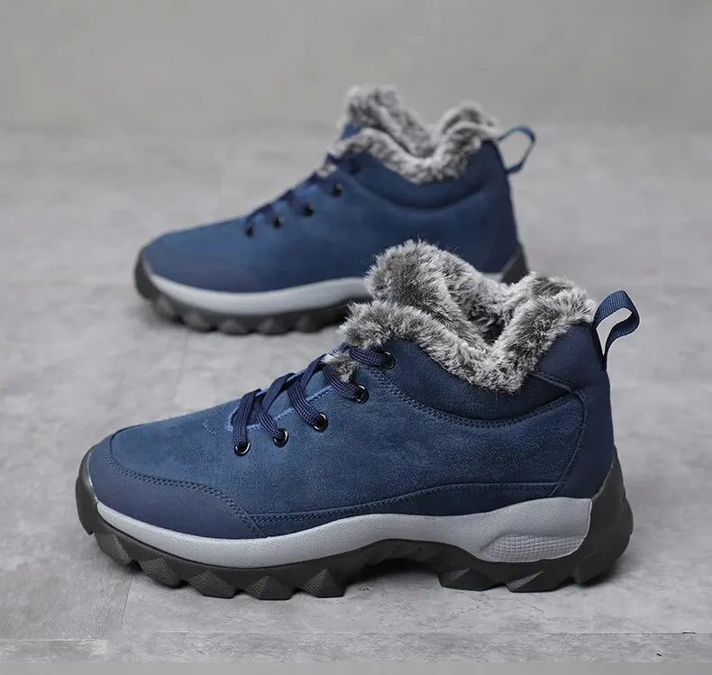 Bota de Couro Inverno Forrada Lã Windbreaker