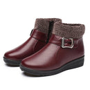 Bota de Inverno de Couro Sintético Aveludada - 2024