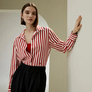 Camisa Social Listrada Vermelha