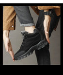 Bota de Couro Inverno Forrada Lã Windbreaker