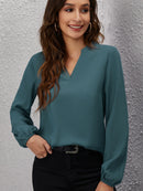 Blusa Manga Longa Gola em V