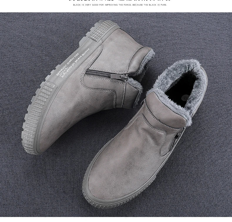 Botinha de Couro Inverno Forrada Casual Warm