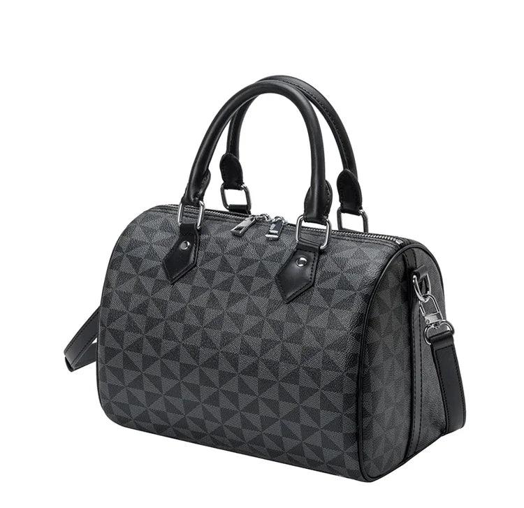 Bolsa de Couro Xadrez Vintage