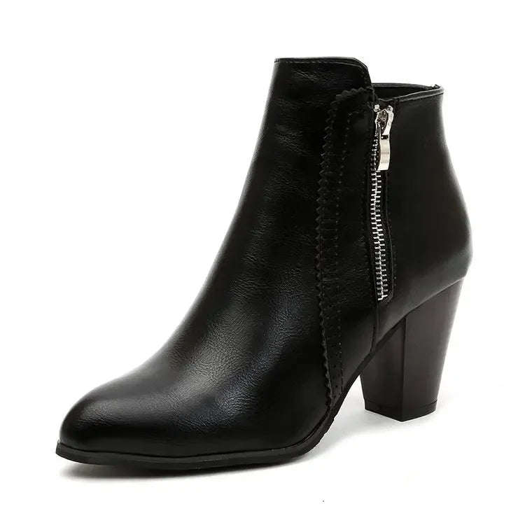 Bota Cano Curto Com Zíper
