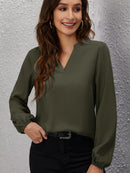 Blusa Manga Longa Gola em V