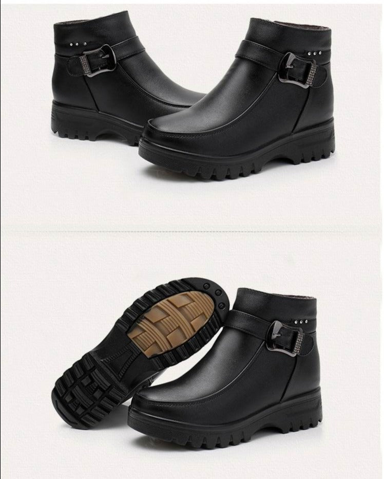 Bota de Couro Inverno Acolchoada a Prova D'água - Essential