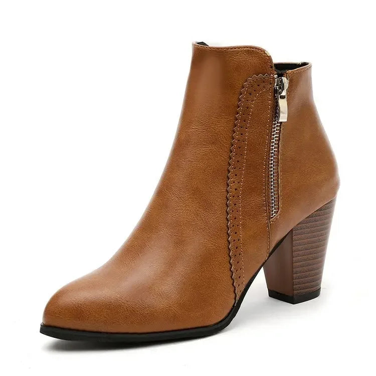 Bota Cano Curto Com Zíper