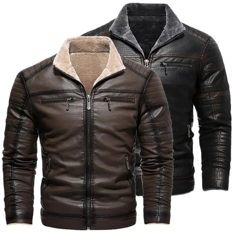 Jaqueta de Couro Masculina Motorcycle 2025