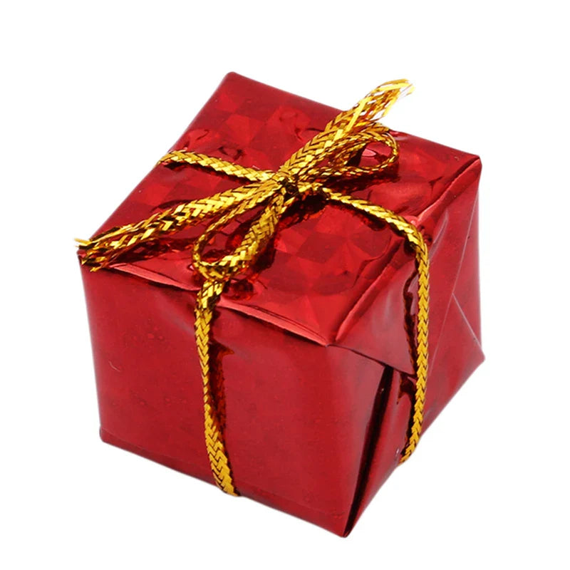 Kit 12 Enfeites Natal Presentinho Dadinho Metalizado