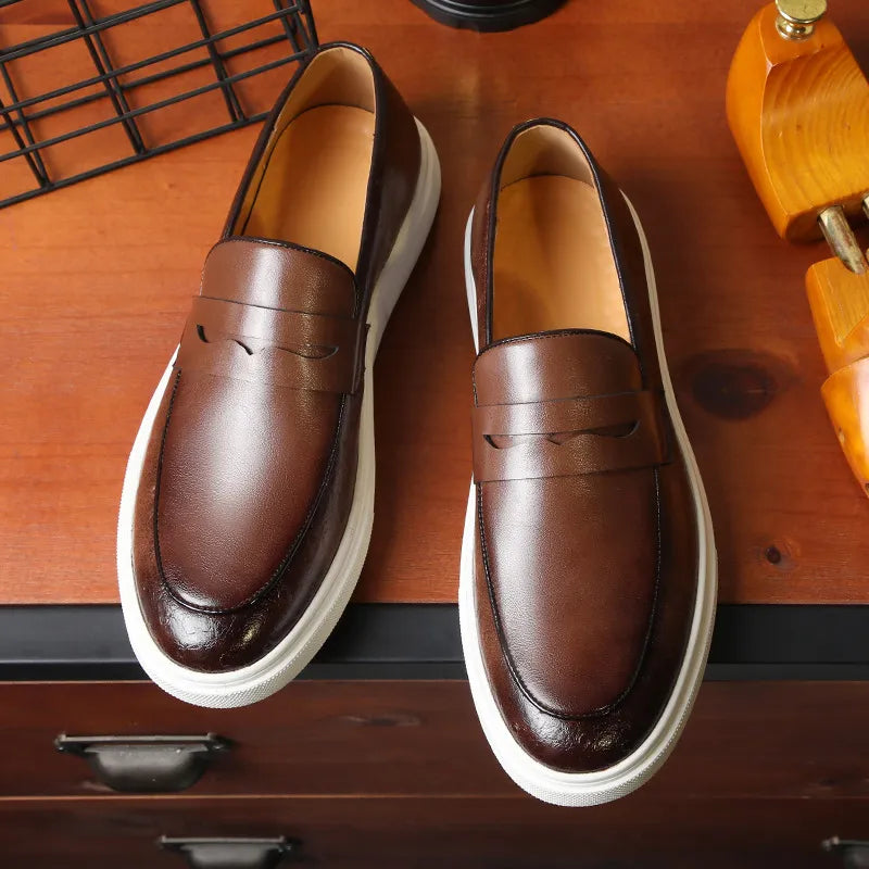 Mocassim de Couro Estilo Britânico