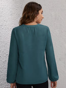 Blusa Manga Longa Gola em V