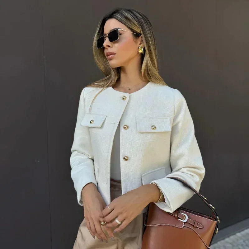 Jaqueta Feminina Gola Redonda