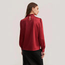 Blusa Seda Retrô Gola Alta