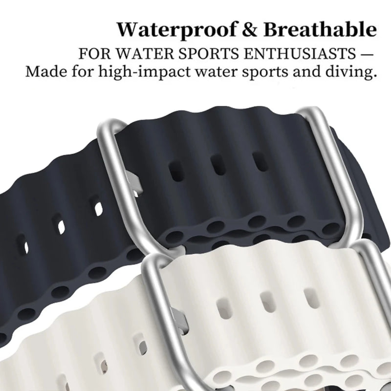 Strap For Apple watch ultra band 49mm 44mm 45mm 41mm 40mm 38mm 44 45 mm 1:1 Original Ocean belt iWatch series 9 8 7 se bands