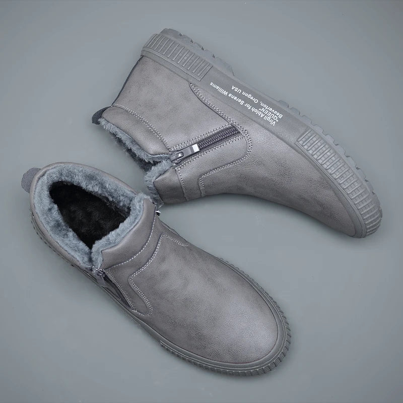 Botinha de Couro Inverno Forrada Casual Warm