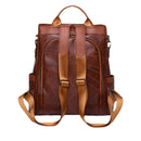 Mochila de Couro Monocromática com Zíper