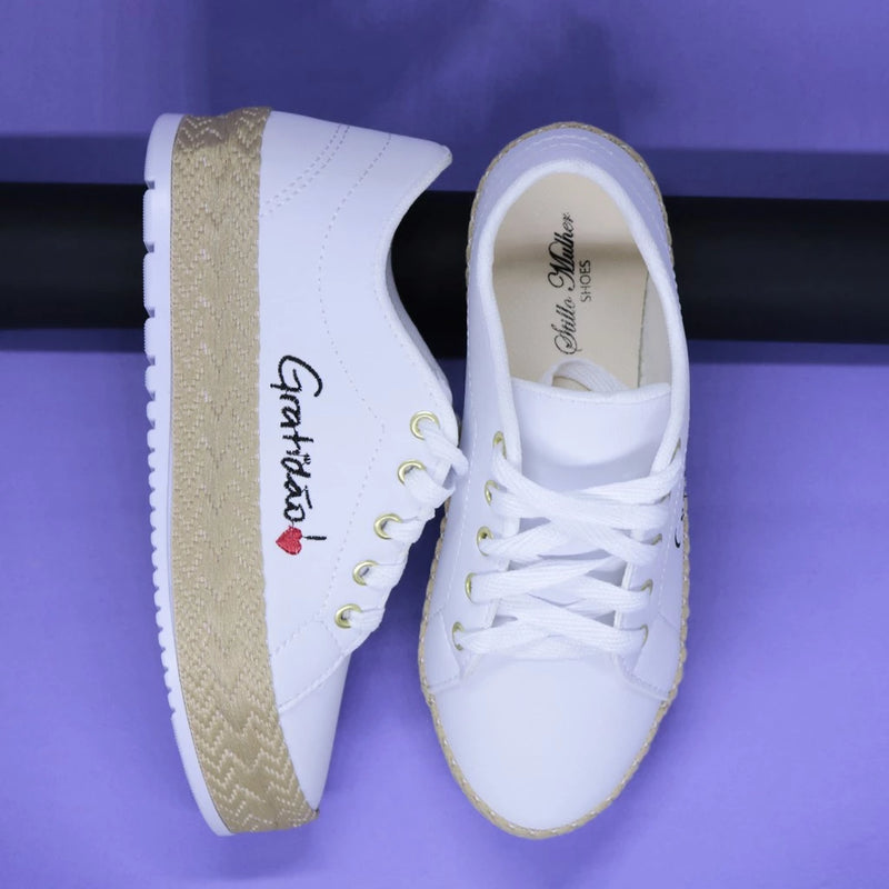 Tênis feminino dia a dia caminhada trabalho barato casual promoção Estilo Mulher Gratidão