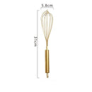 Fouet Batedor Manual Dourado de Aço Inoxidável