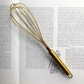 Fouet Batedor Manual Dourado de Aço Inoxidável