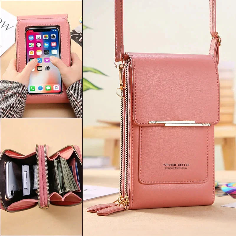 Bolsa Crossbody com Tela Touch Antifurto Para Celular