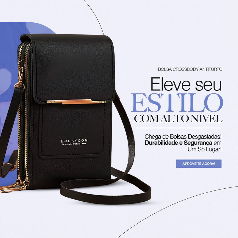 Bolsa Crossbody com Tela Touch Antifurto Para Celular