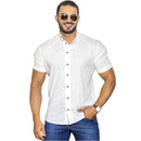 Camisa Masculina Gola Padre Social Casual Linho Algodão Manga Curta Longa Moda Luxo