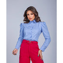 Camisete Feminina Branca Blusa Branca Manga Bufante Reveillon Manga Princesa Cinturada Moda