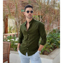 Camisa Social Masculina Gola Padre Linho 100% Algodão Qualidade Lavize Dress Reveillon