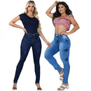 Kit 2 Pieces Women's Skinny High Waist Jeans With Lycra Empina Bumbum