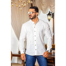 Camisa Social Masculina Gola Padre Linho 100% Algodão Qualidade Lavize Dress Reveillon