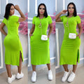 women's viscolycra midi dress with pocket trend summer