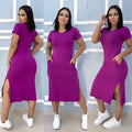 women's viscolycra midi dress with pocket trend summer