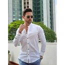 Camisa Social Masculina Gola Padre Linho 100% Algodão Qualidade Lavize Dress Reveillon