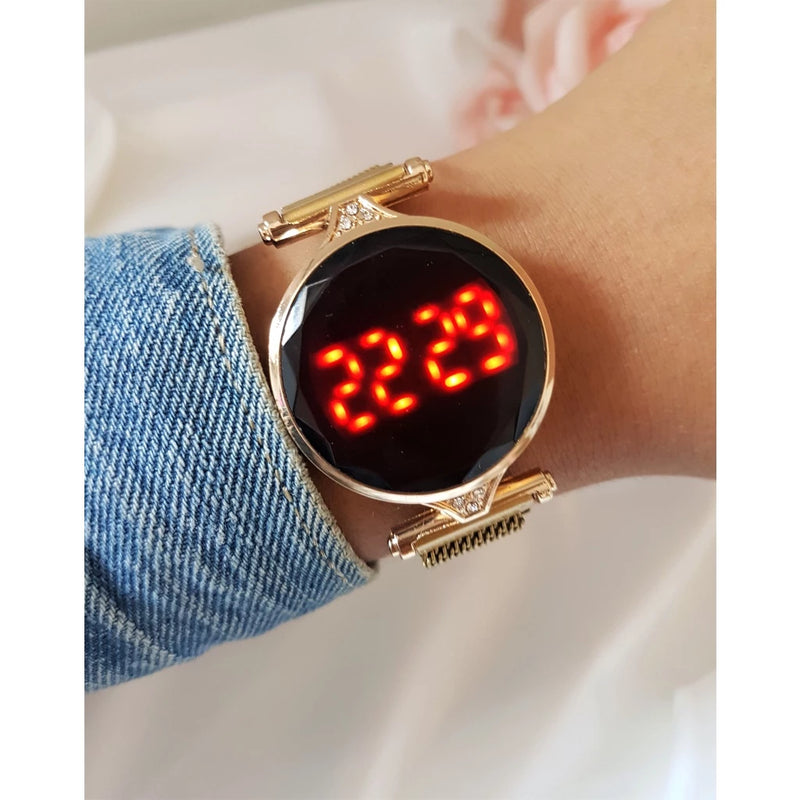 Relógio Feminino Touch Dourado Rose