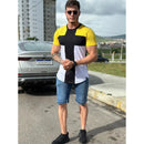 Camisa Longline masculina listrada Oversized em algodão fio 30.1 Penteado, camiseta Longline.