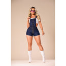 Jardineira jeans macaquinho feminino premium