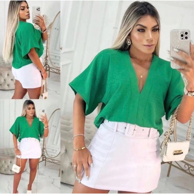 blusa duna gola v# BD099
