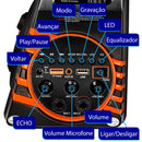 Large Powerful Portable Bluetooth Speaker with Microphone 60W Multimedia XDG-37 BRAND XTRAD