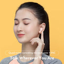 QCY T13 Headset with 4 ENC Microphones and Bluetooth 5.1 - Black, White and Pink