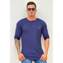 Camisa manga longa Longline masculina com gola portuguesa henley inverno, camisa de frio manga longa, camisa de botões.