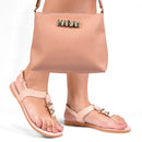 Women's Sandal Kit + Caramel Bag, Black, Green, Red, Pink