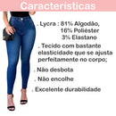 Calça Jeans Feminina Com Elastano Efeito Levanta Bumbum Skinny Cintura Alta