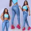Calça Jeans Feminina Skinny Cintura Alta com Lycra Levanta Bumbum