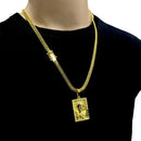 Cordão Grumet Cadeado escama  Dupla 7 mm Liga De Moeda Antiga Banhado a Ouro 18k